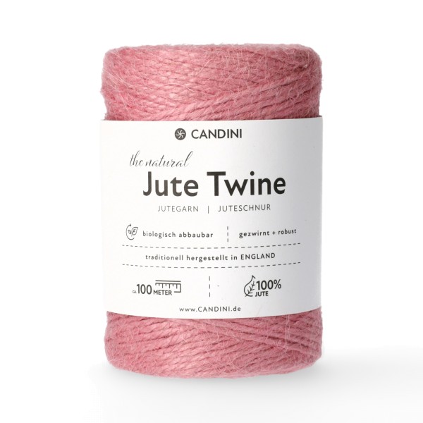 Candini Jutegarn, rosa rose, 100m, juteschnur, Jutekordel zum häkeln kaufen