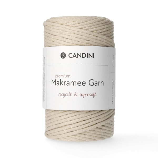 Premium Makramee Garn, 4mm, gezwirnt - mandel