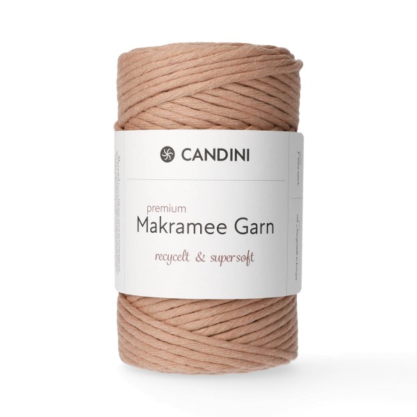 Premium Makramee Garn, 4mm, gezwirnt - light peach