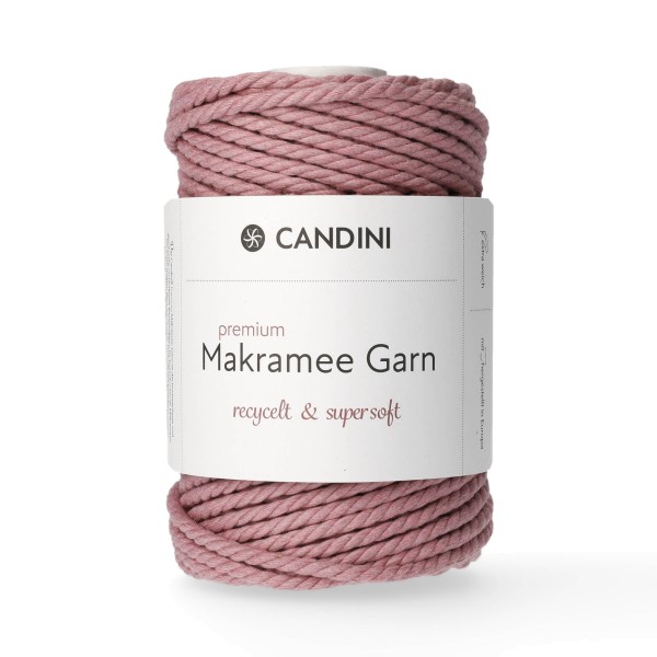 Premium Makramee Garn, 4mm, gekordelt - primrose