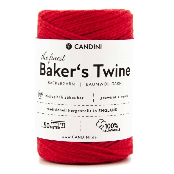 Bäckergarn - rot, einfarbig, aus 100% Baumwolle