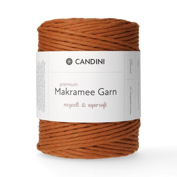 Premium Makramee Garn, 4mm, gezwirnt - kupfer