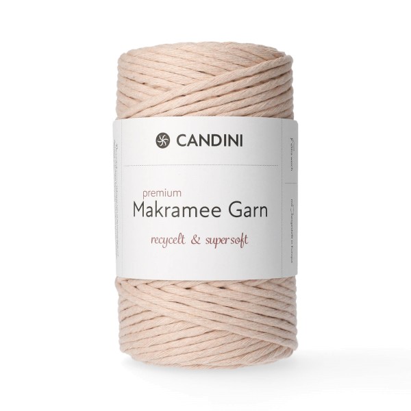 Premium Makramee Garn, 4mm, gezwirnt - blush