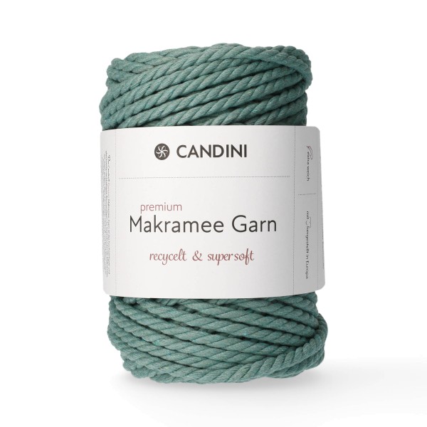 Premium Makramee Garn, 6mm, gekordelt - aquamarin