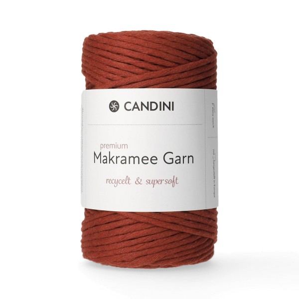 Premium Makramee Garn, 4mm, gezwirnt - terracotta