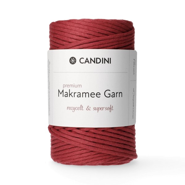 Premium Makramee Garn, 4mm, gezwirnt - kirschrot