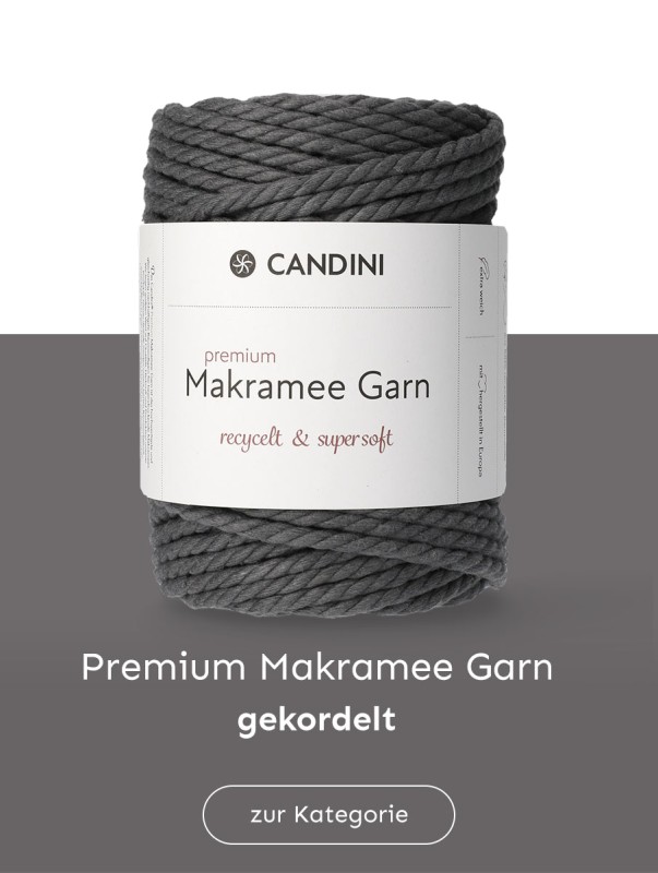 Kategorie: Premium Candini Makramee Garn, gekordelt, recycelt