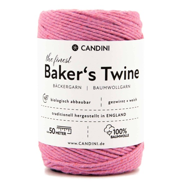 Bäckergarn - pink, einfarbig, aus 100% Baumwolle