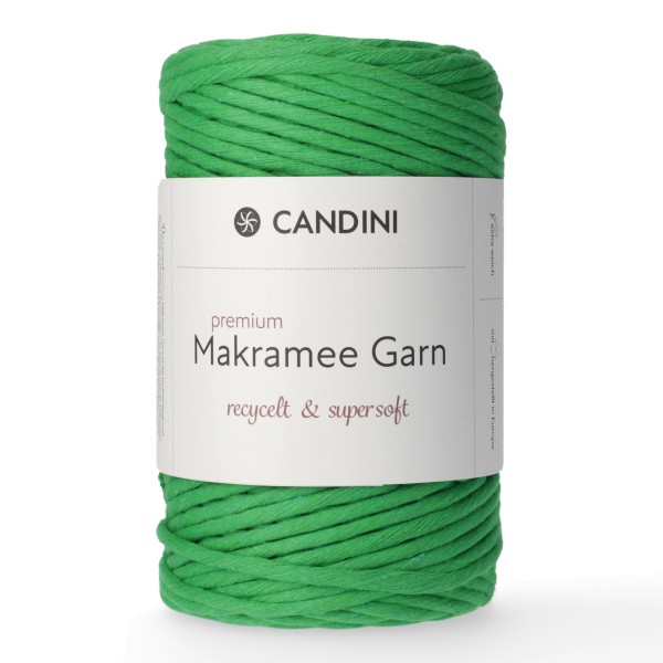 Premium Makramee Garn, 4mm, gezwirnt - grün