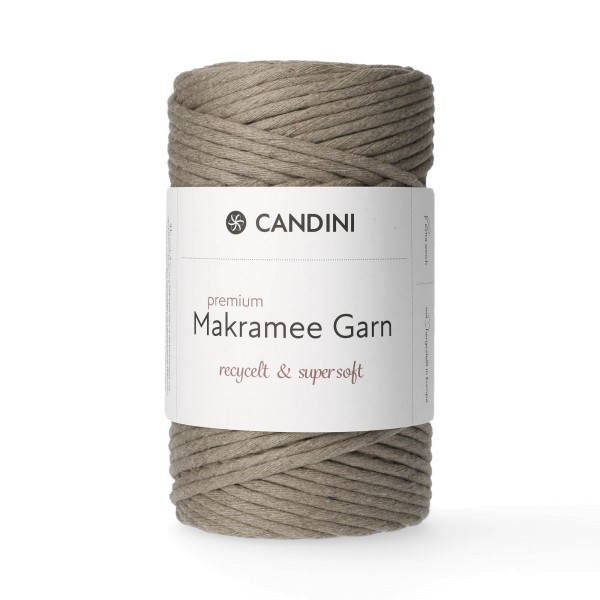 Premium Makramee Garn, 4mm, gezwirnt - steingrau